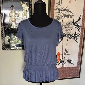 Wonder Nation Women's Short Sleeve Blue Top